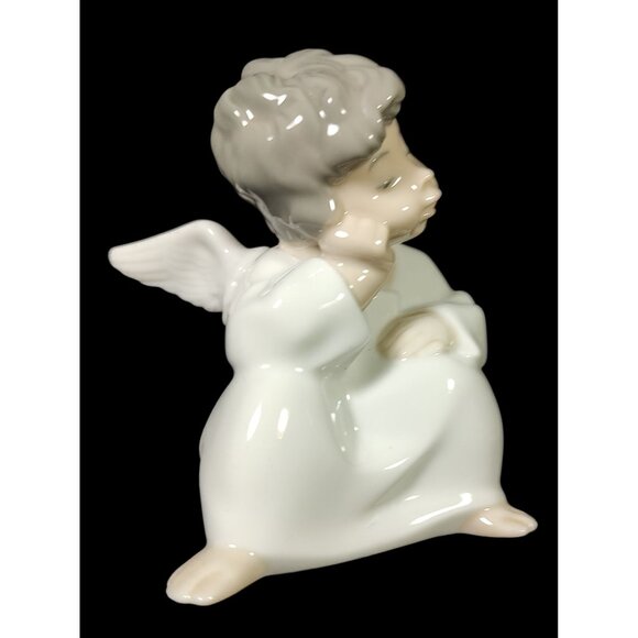 Lladro Thinking Sitting Angel Boy Cherub 4" Figurine #4539, Vintage - Picture 3 of 10